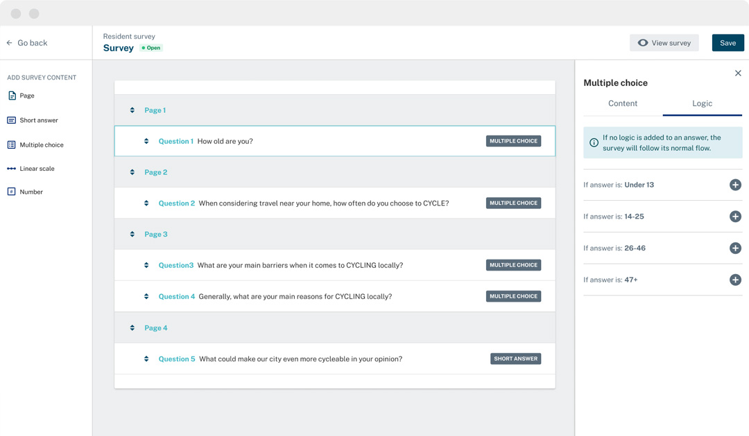 Survey Builder screenshot