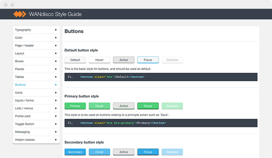 WANdisco Design System screenshots